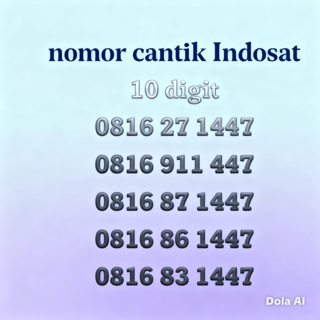 kartu perdana cantik rapi Indosat 10 digit istimewa  tampil berkelas