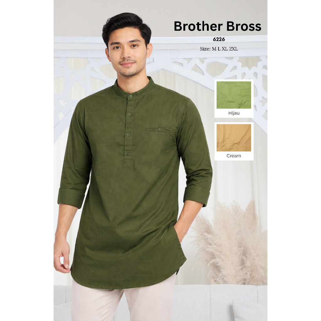 BROTHER BROSS Kurta Katun Tangan 3/4 Pria Size (M-2XL) 6226