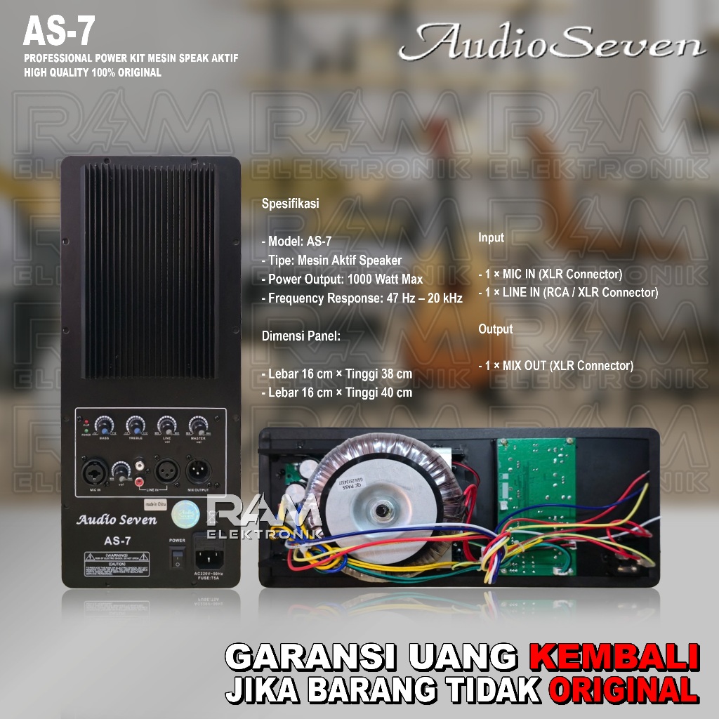 Mesin Kit Speaker Aktif AUDIO SEVEN AS7 | AS 7 Original
