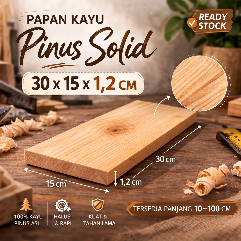 Papan jati belanda lebar 15 cm tebal 1,2 cm/papan kayu pinus/papan bahan kerajinan/papan ambalan