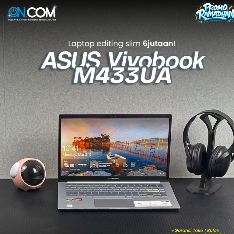 ASUS VivoBook M433UA/AMD Ryzen 7 5700U/RAM 8 GB/SSD 512 GB/Garansi Toko 1 Bulan