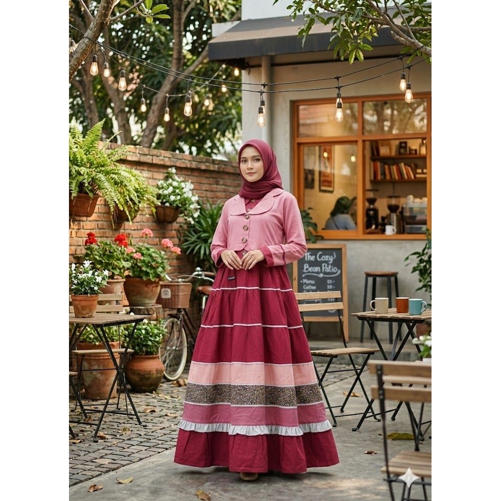 Gamis khanza red sr cloth 15 by sr cloth