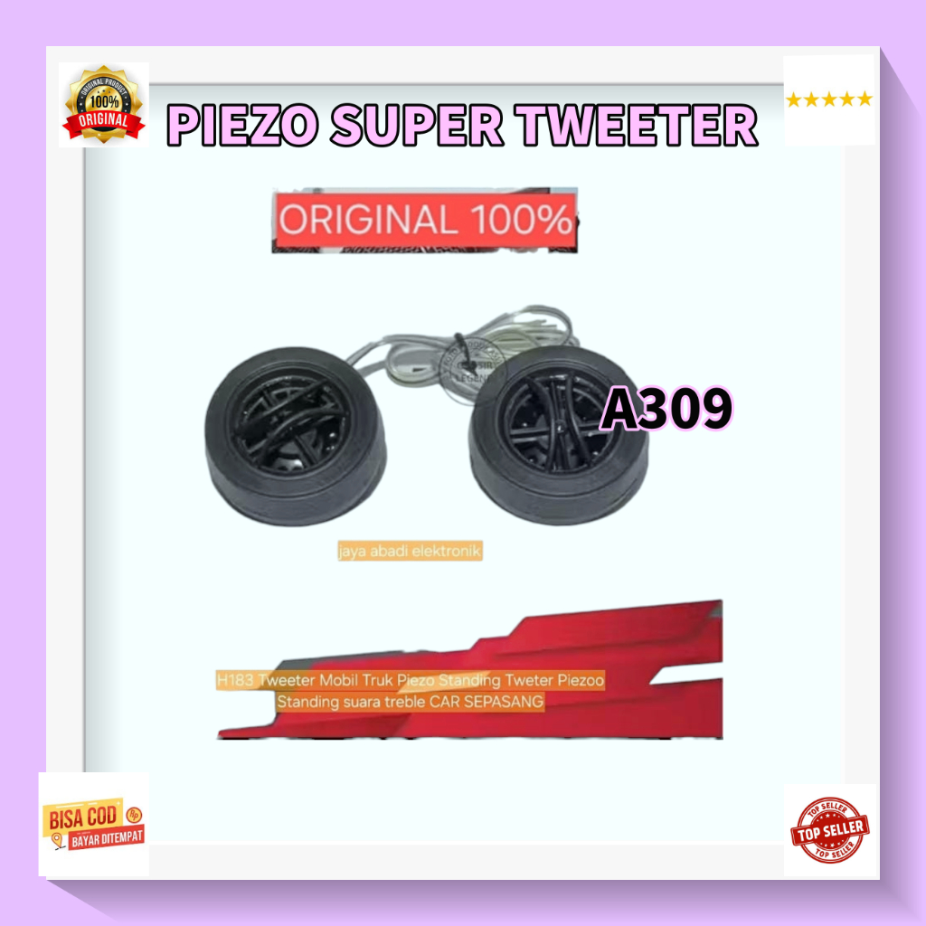 A309 SPEAKER PASIF TREBEL SPIKER SPEKER CAR SEPASANG 1 SET DUA 2 PCS H183 Tweeter Mobil Truk Piezo S