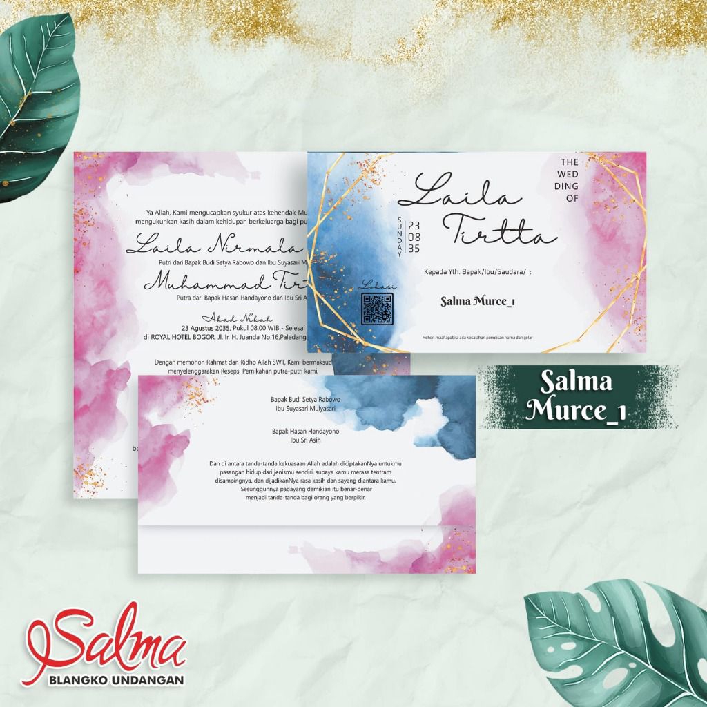 CETAK UNDANGAN PERNIKAHAN MURCE SIMPLE COLORFULL | MURCE1 | PADANG INVITATION