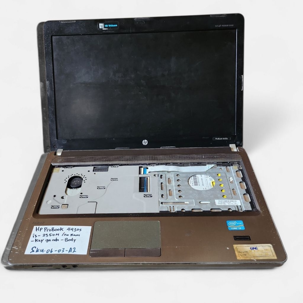 Laptop HP ProBook 4430s Core i3 2350M Tanpa Ram/HDD Minus Keyboard Body