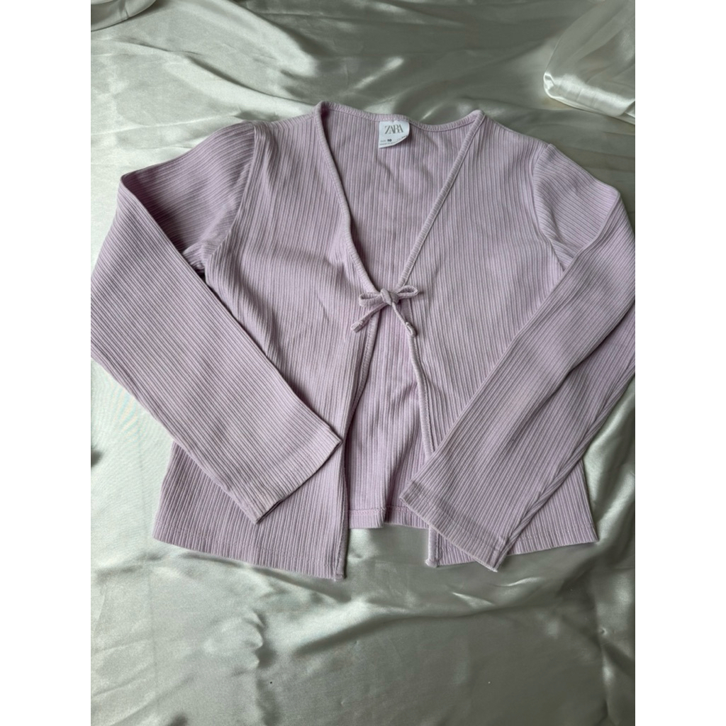 cardigan anak perempuan zara lilac ungu purple size 10 preloved