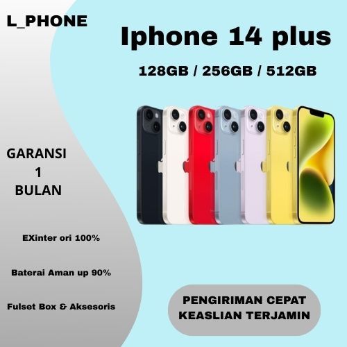 iPhone 14 Plus 128GB/256GB second inter like new original bekas fullset All sim