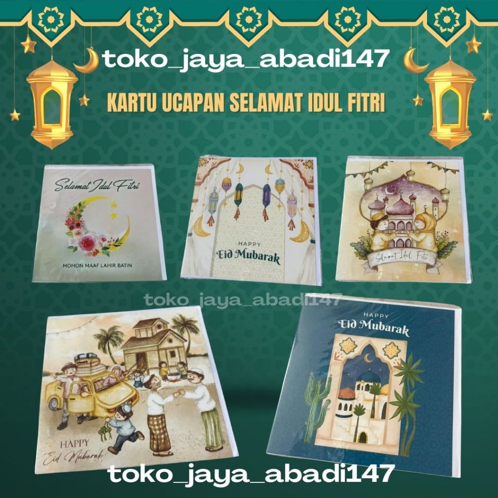 KARTU UCAPAN SELAMAT IDUL FITRI / KARTU UCAPAN LEBARAN / KARTU UCAPAN DAN AMPLOP IDUL FITRI / KARTU 