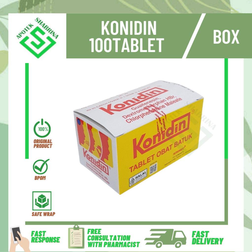 KONIDIN 100TABLET / BOX / MENGATASI BATUK