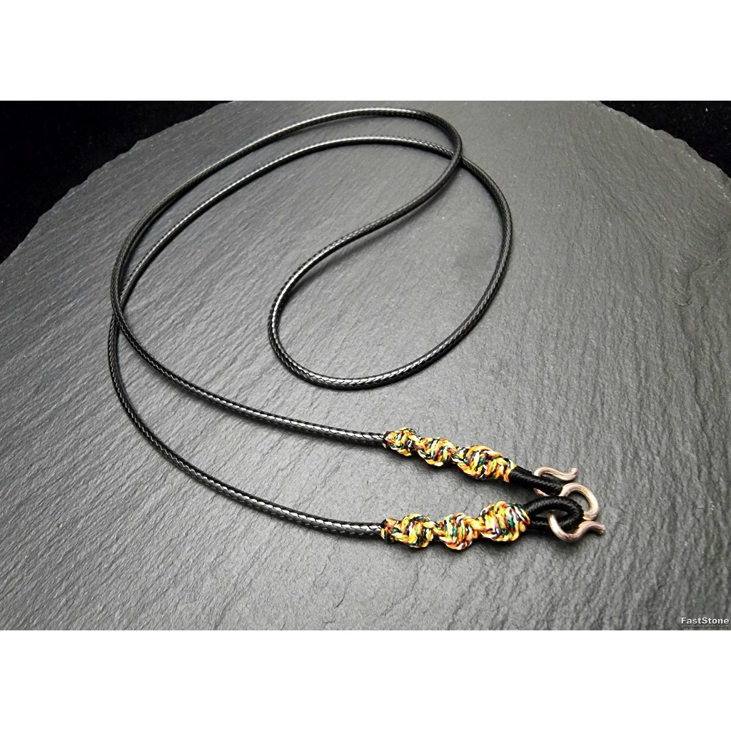 Kalung Tali Lilin Rajut Liontin Pendant Amulet High Quality 60cm 2mm J271