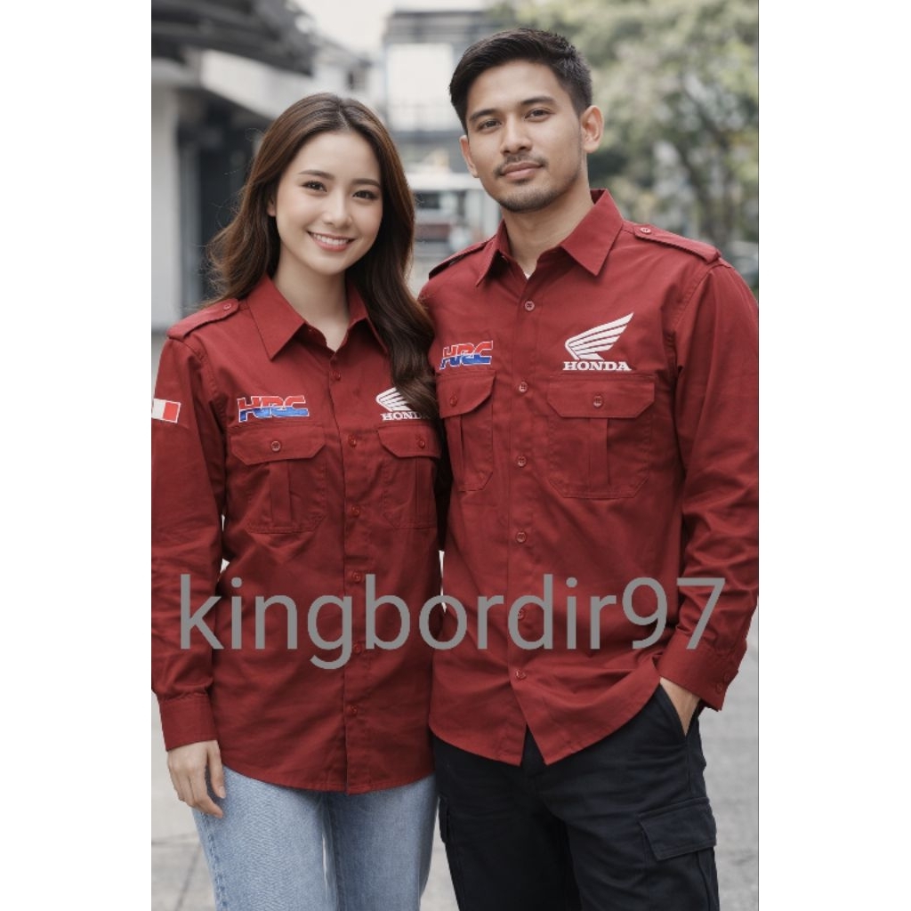 Kemeja Honda/Seragam Kerja Honda/Seragam Kemeja Honda bordir custom