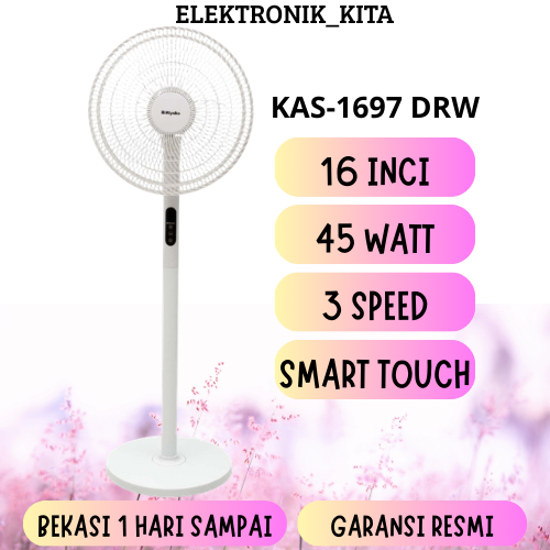 MIYAKO KIPAS ANGIN BERDIRI 16 INCI KAS-1697 DRW KAS1697DRW KAS 1697 JARING PLASTIK GARANSI RESMI