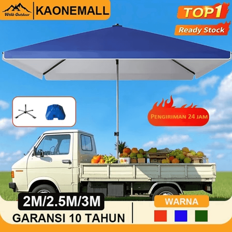 payung luar ruangan Payung Tenda 250 cm Jualan Taman Pantai Payung pantai Double layer Tenda cafe ju