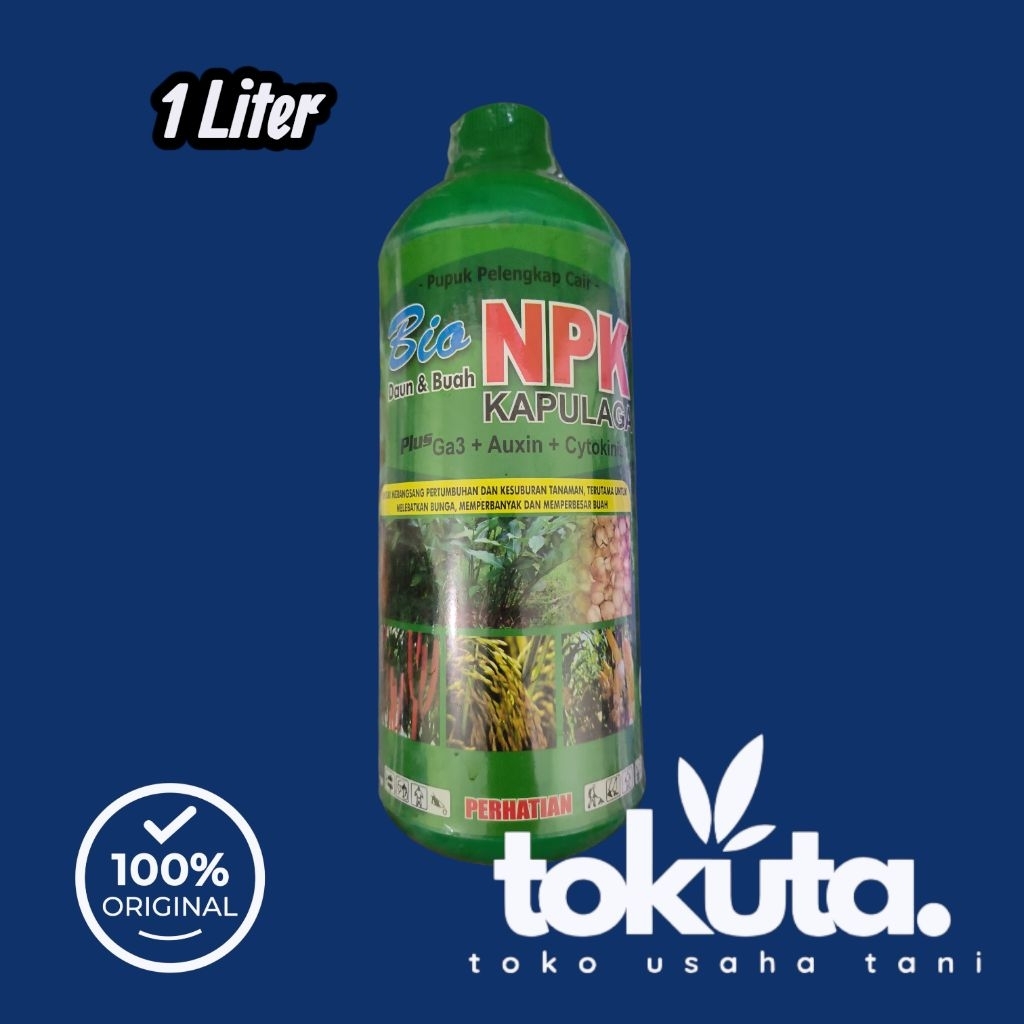 BIO NPK KAPULAGA 1 Liter Pupuk Pelengkap Cair Dengan Kandungan Komplit Untuk Daun Dan Buah