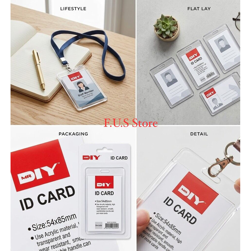 ID Card Holder Acrylic MR DIY Tempat Kartu