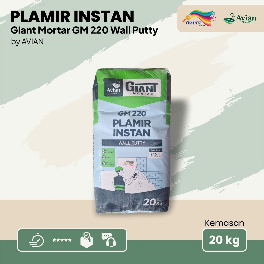 Plamir Instant Avian untuk Cat plamir 5 kg-20 kg - Giant Mortar - plamir murah