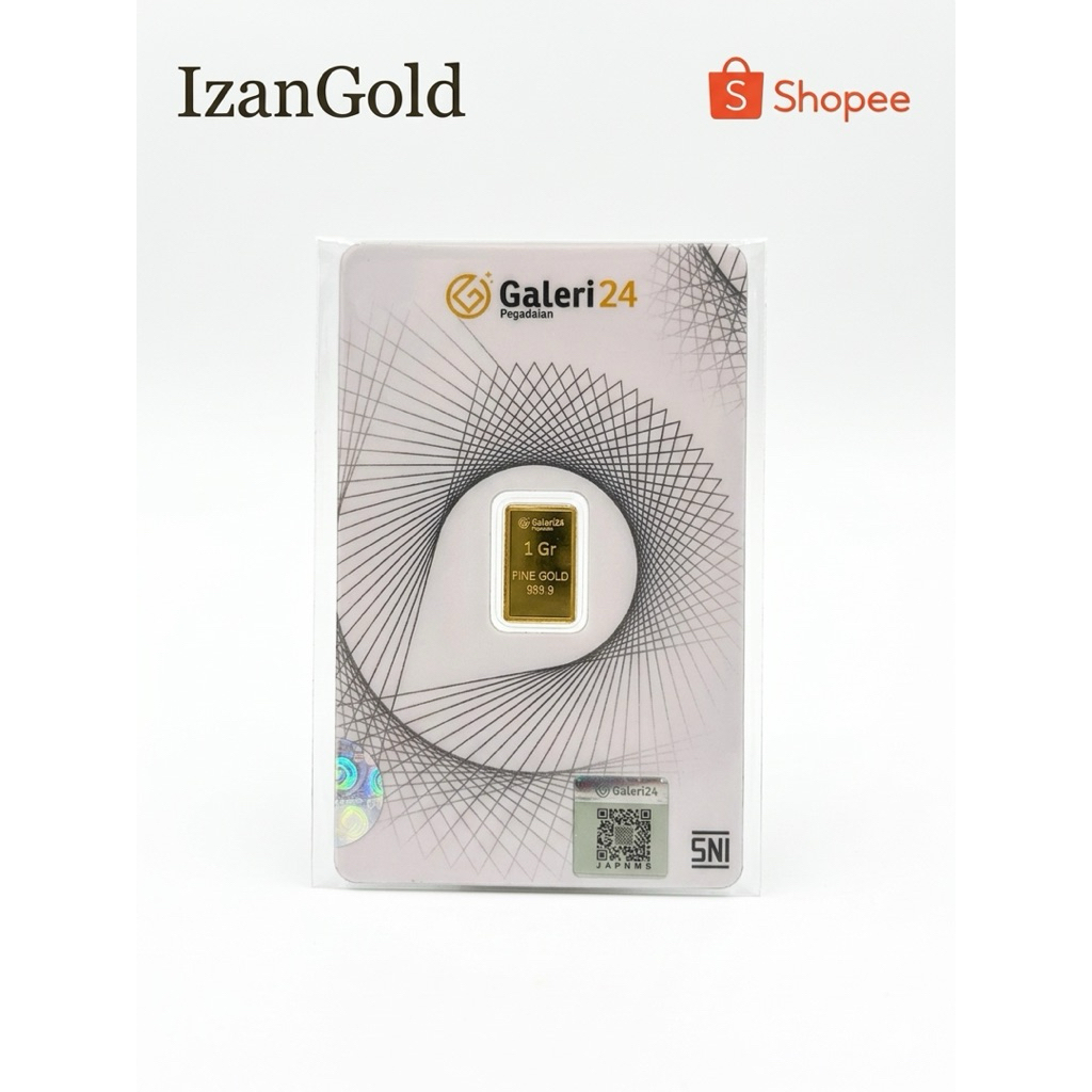 Logam Mulia Galeri 24 Pegadaian 1 Gram - Emas Batangan 24K SNI Original