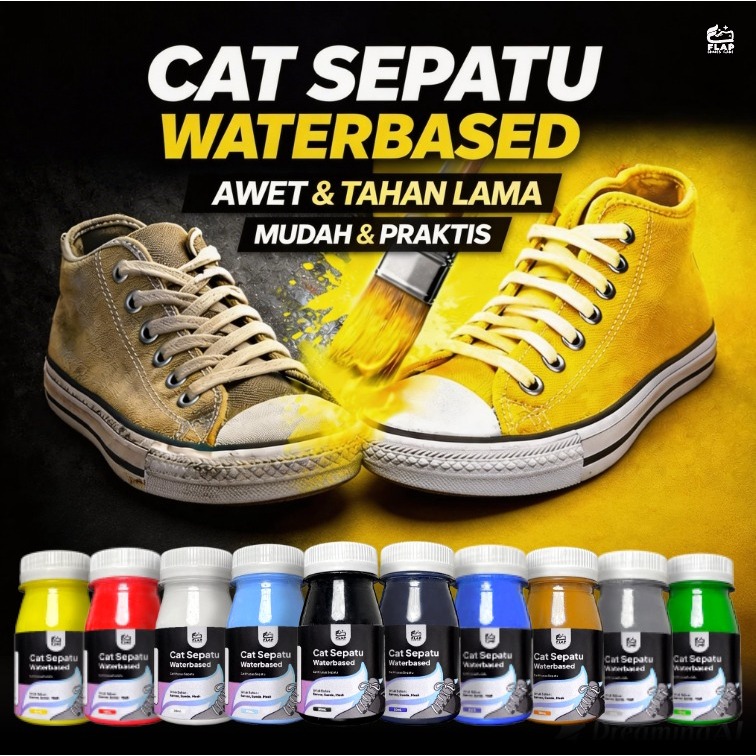 Flap Shoes Care - Cat Sepatu Canvas Permanen Hitam