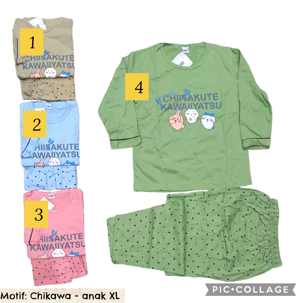 Oneset piyama anak baby doll Babydoll bebidol Amro pp Anak XL Sd 5 6 7 8 9 tahun pajama pyjama baju 
