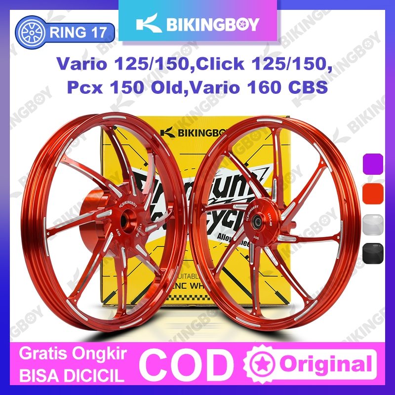 VELG Motor BIKINGBOY Palang 8 CNC Ring 17 untuk Click Vario 125/150, Vario 160 CBS,Pcx 150 Old ,PNP 