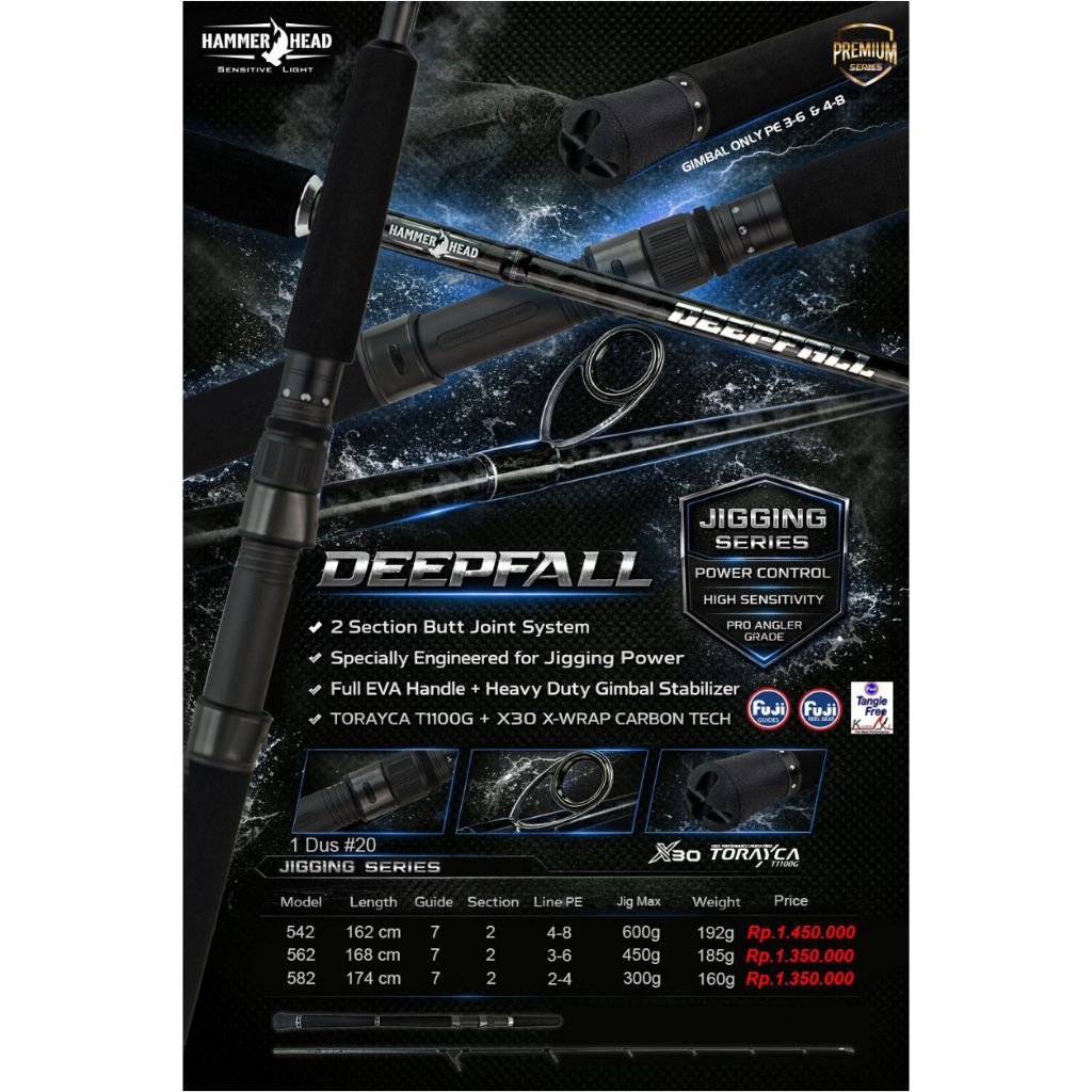 JORAN JIGGING HAMMERHEAD DEEPFALL PE2-4 PE3-6 PE4-8 FUJI