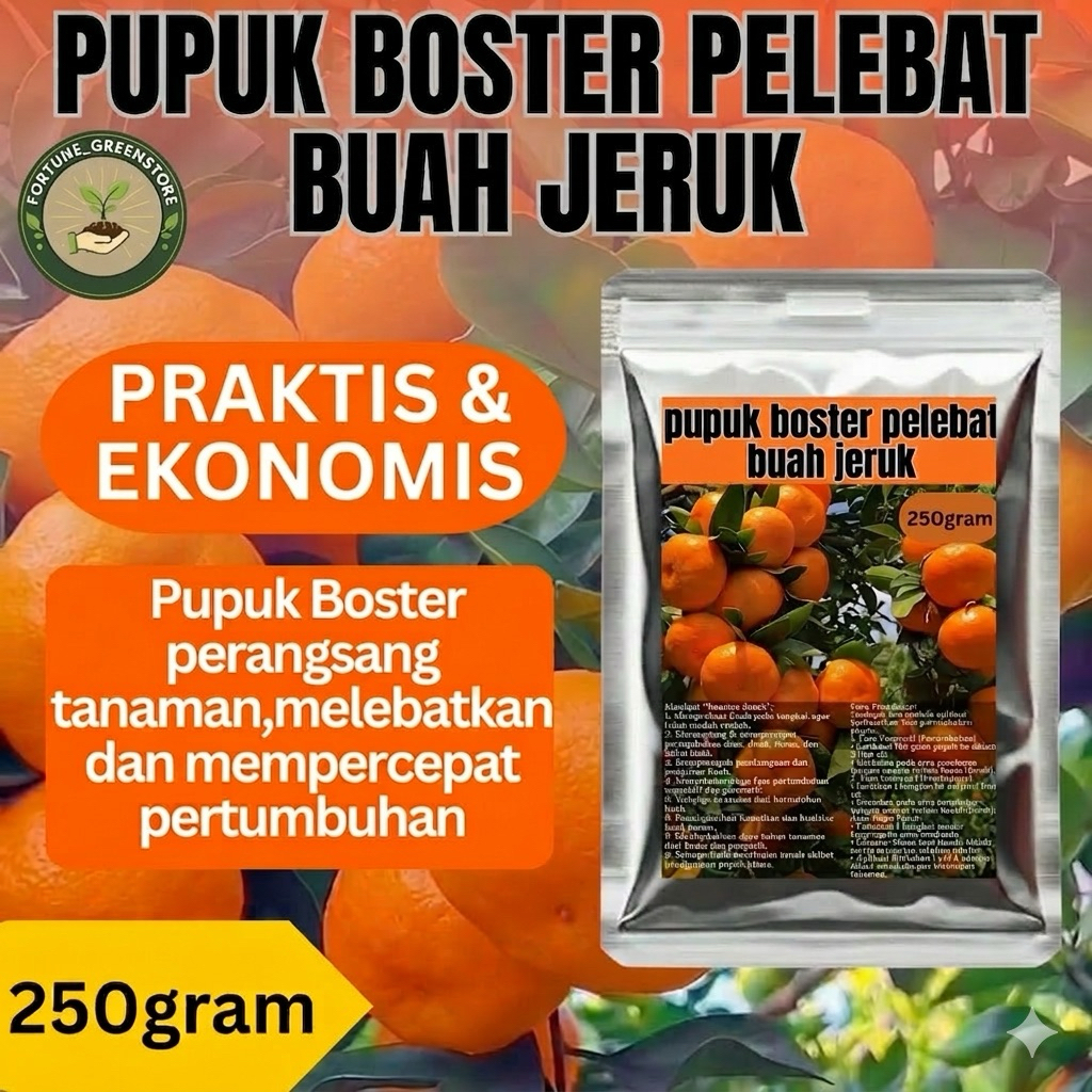 Pupuk boster pelebat buah jeruk | nutrisi organik untuk buah jeruk isi 250gram