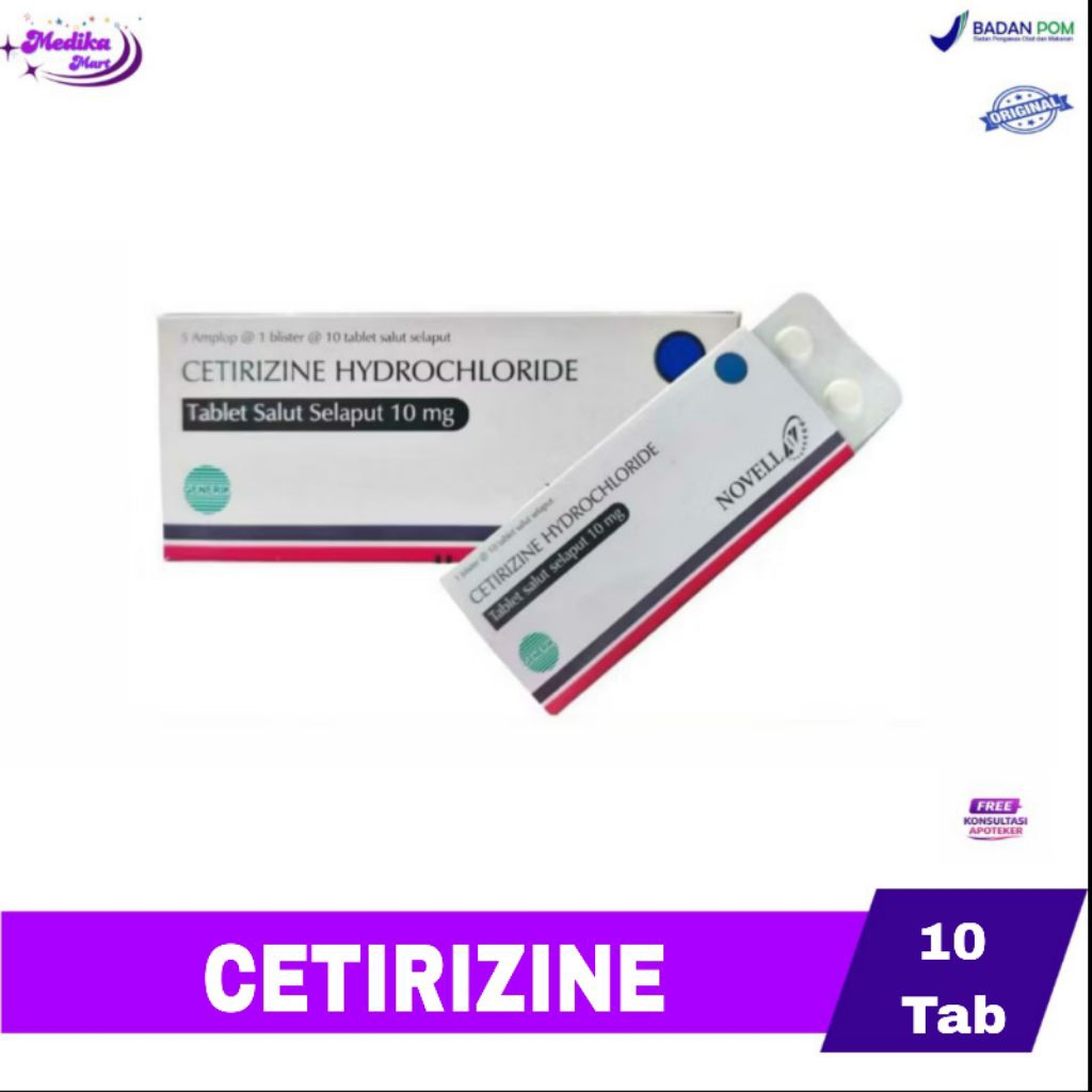 CETIRIZINE NOVEL BOX 50 TABLET - Obat Pereda Gatal Alergi