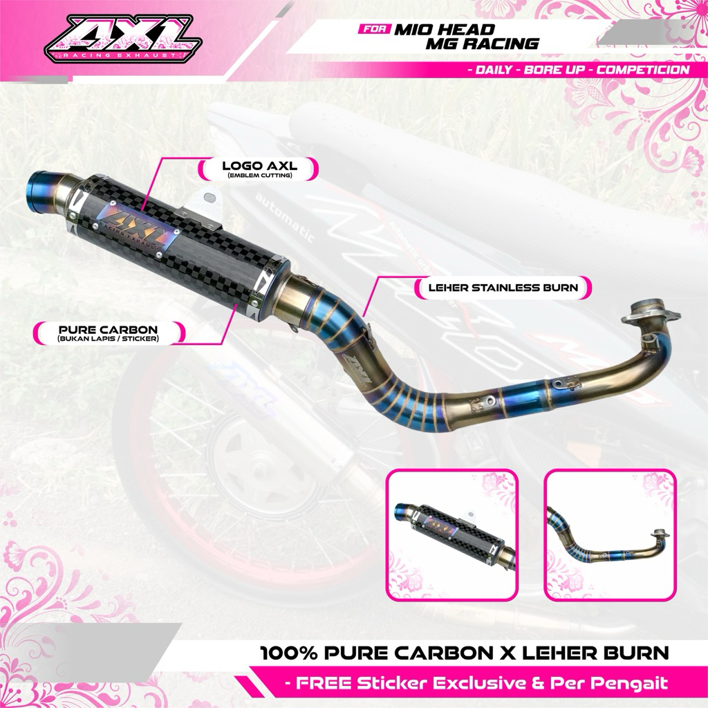 PREMIUM KNALPOT MIO HEAD MG RACING AXL RACING EXHAUST
