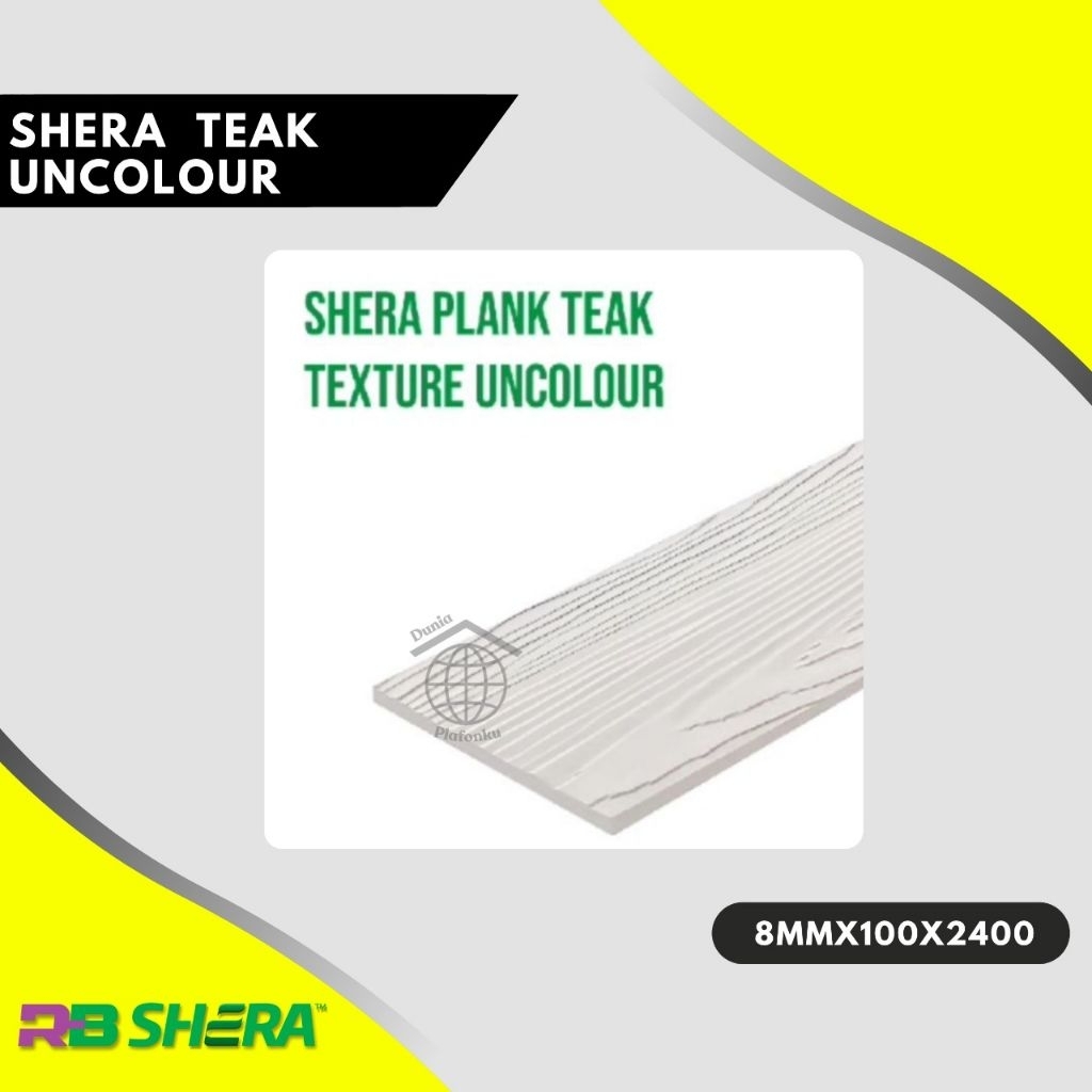 Shera Plank Uncolored 8 mm 100 x 2400 / shera plank motif kayu 10 cm / lisplang / lisplank shera 10 