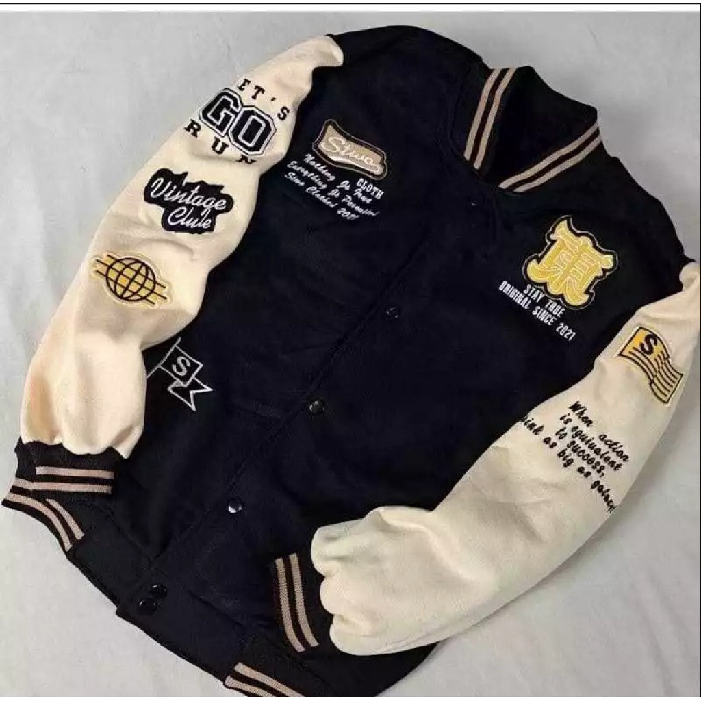 jaket varsiti ful bordir premium outerweat varsiti jaket bisbol