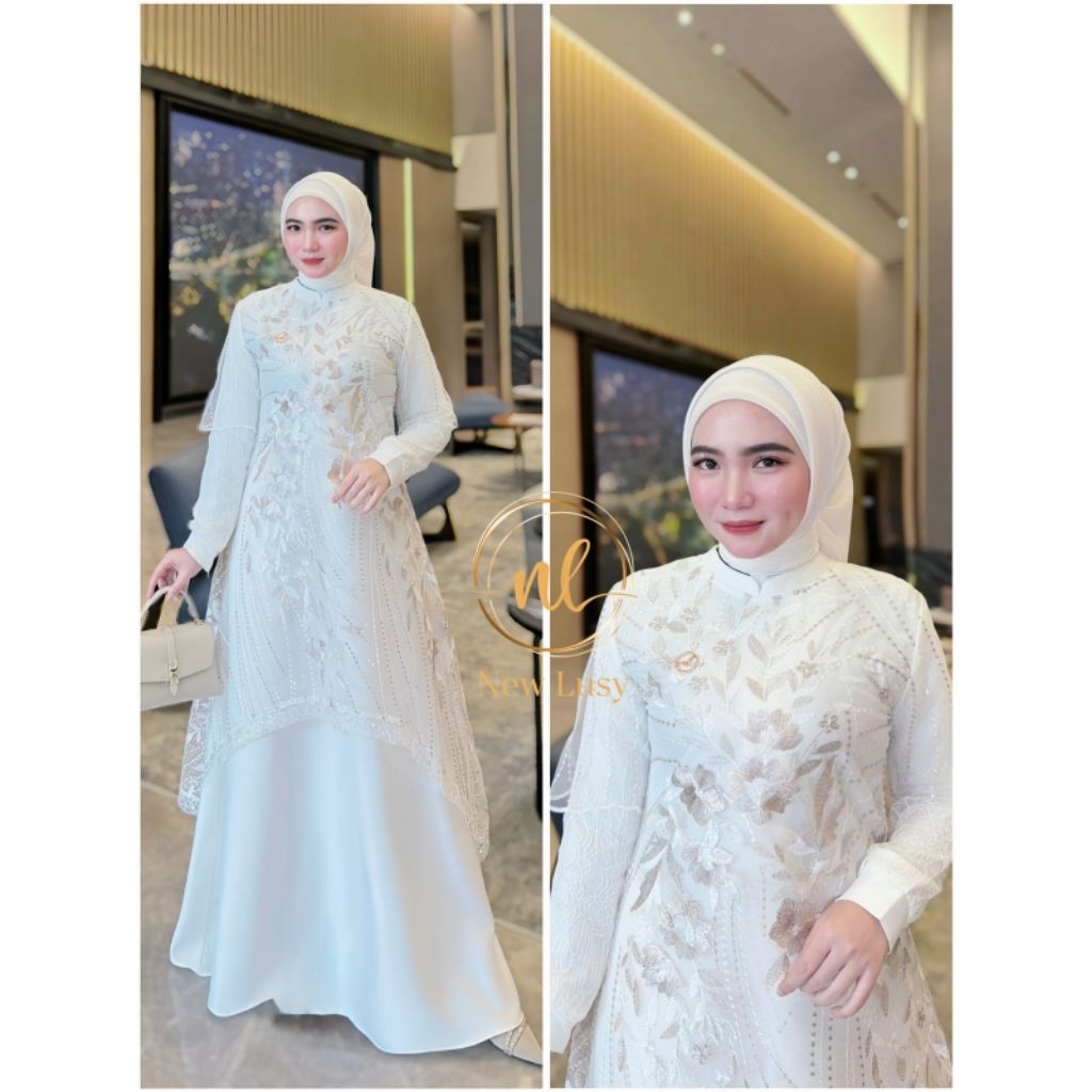 Alesia dress gamis mewah lebaran by new lusy