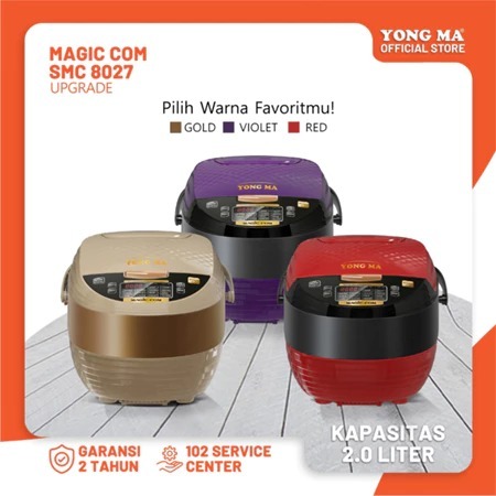 YONG MA Magic Com Digital Rice Cooker 2L Inner Pot Anti-Lengket, 14 Fungsi Masak SMC-8027 Original