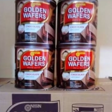 Nissin golden wafer kaleng ecer dan karton