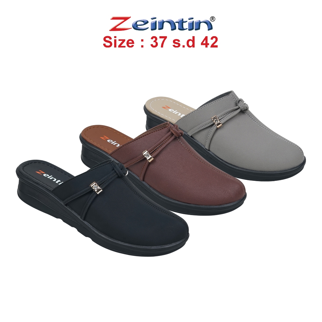 Zeintin - Sepatu Sandal Wanita Bahan Kulit Sintetis Wanita Sendal Wedges RD