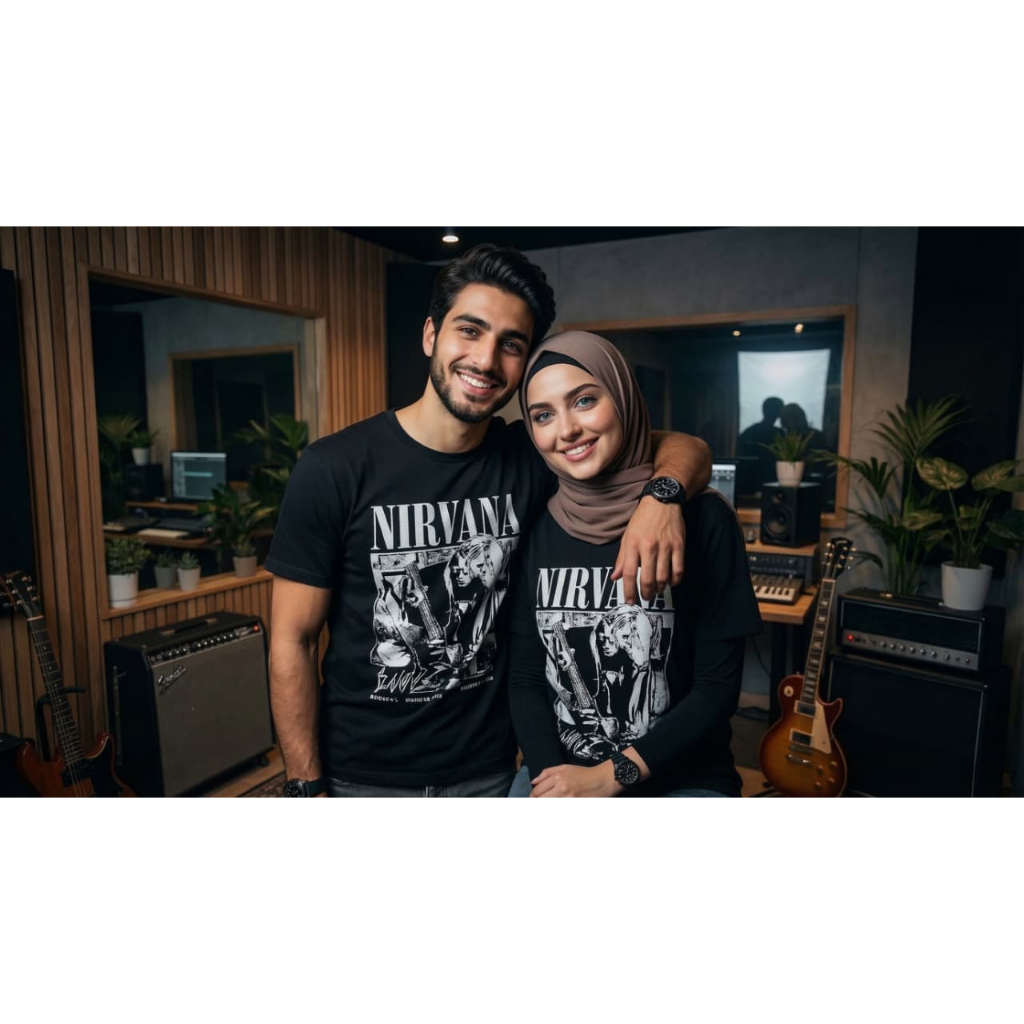 T-shirt Band Short Sleeve NIRVANA Dewasa Unisex || Bootleg