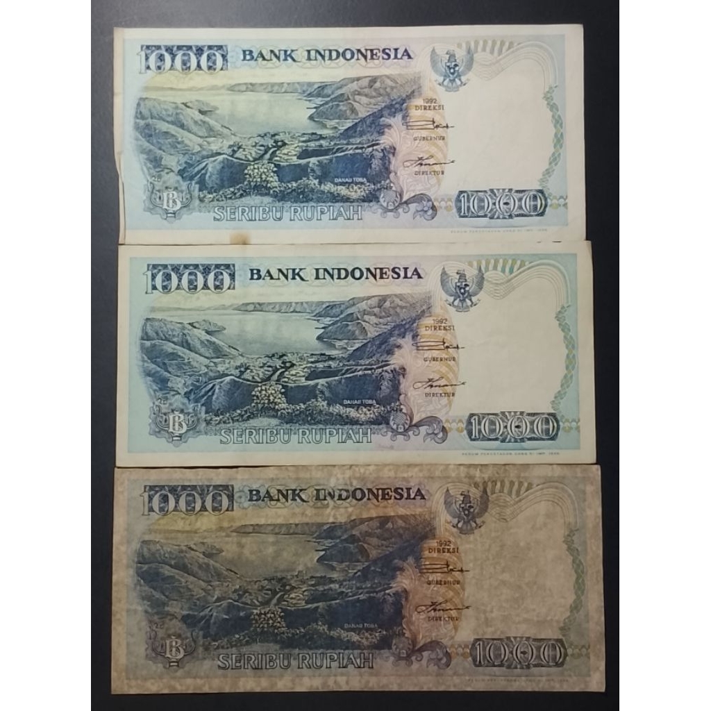 uang kuno indonesia 1k lompat batu 3 lembar p3040