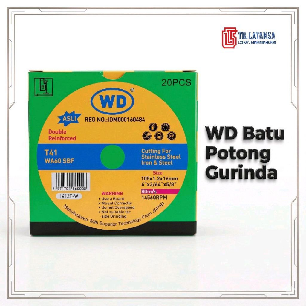 [PACK] WD Batu Potong Gerinda 4" / WD Mata Potong Gerinda / WD Resibon