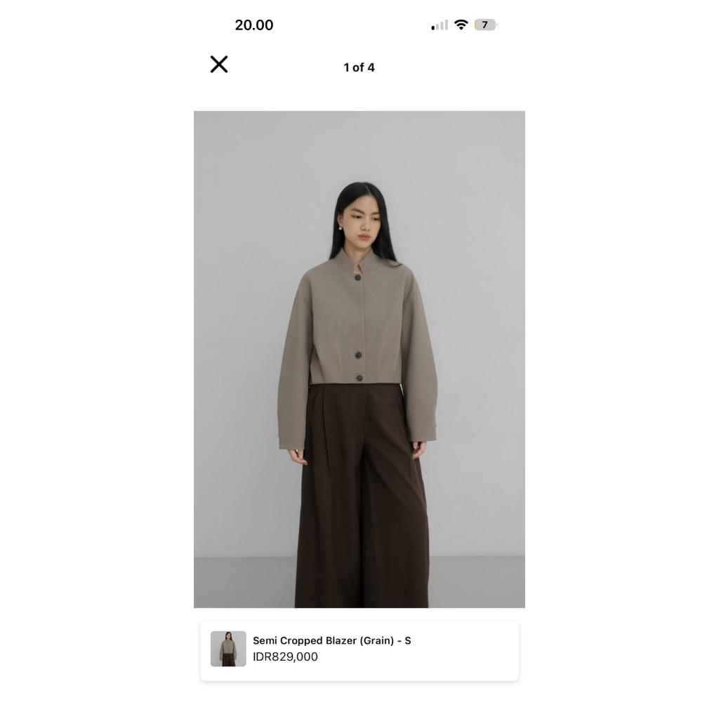 Jedda Semi Cropped Blazer (Grain) L