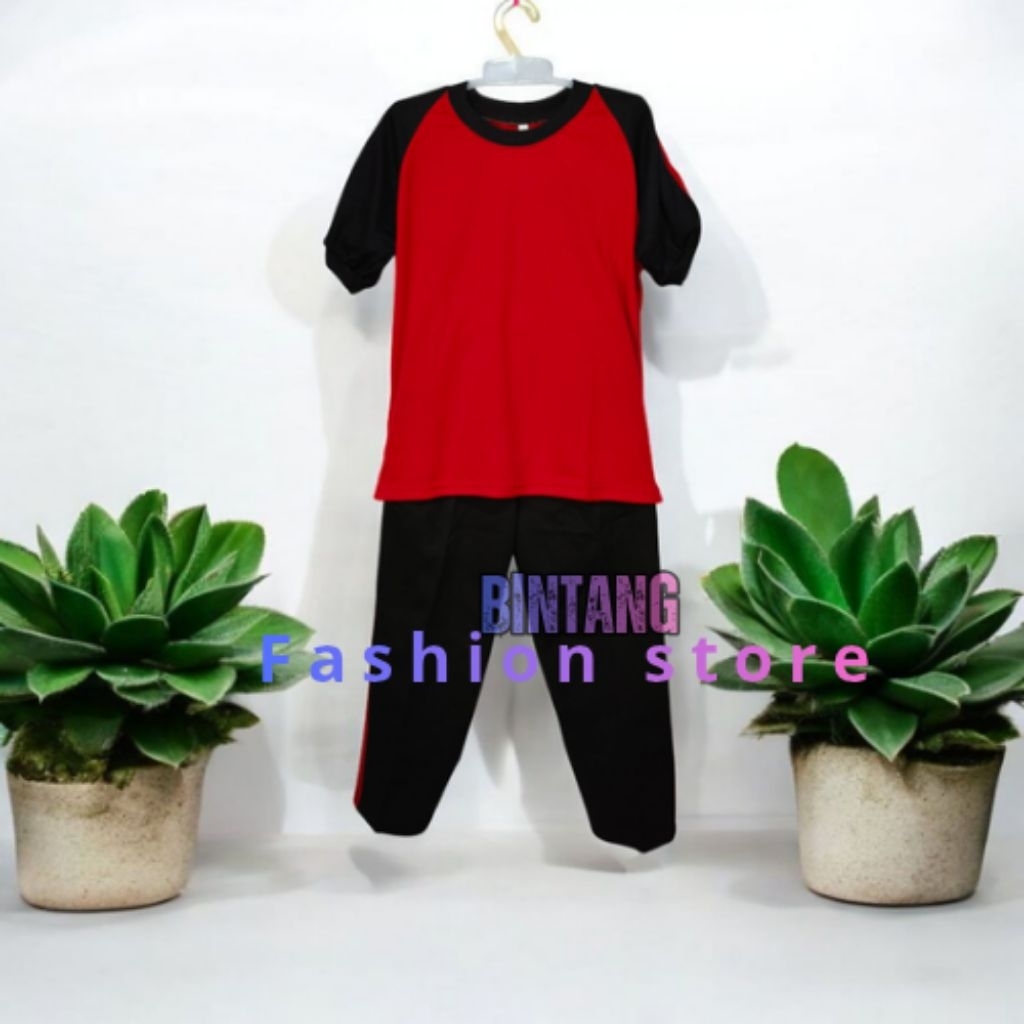 1.stel Baju olahraga anak sekolah SD Tangan Pendek