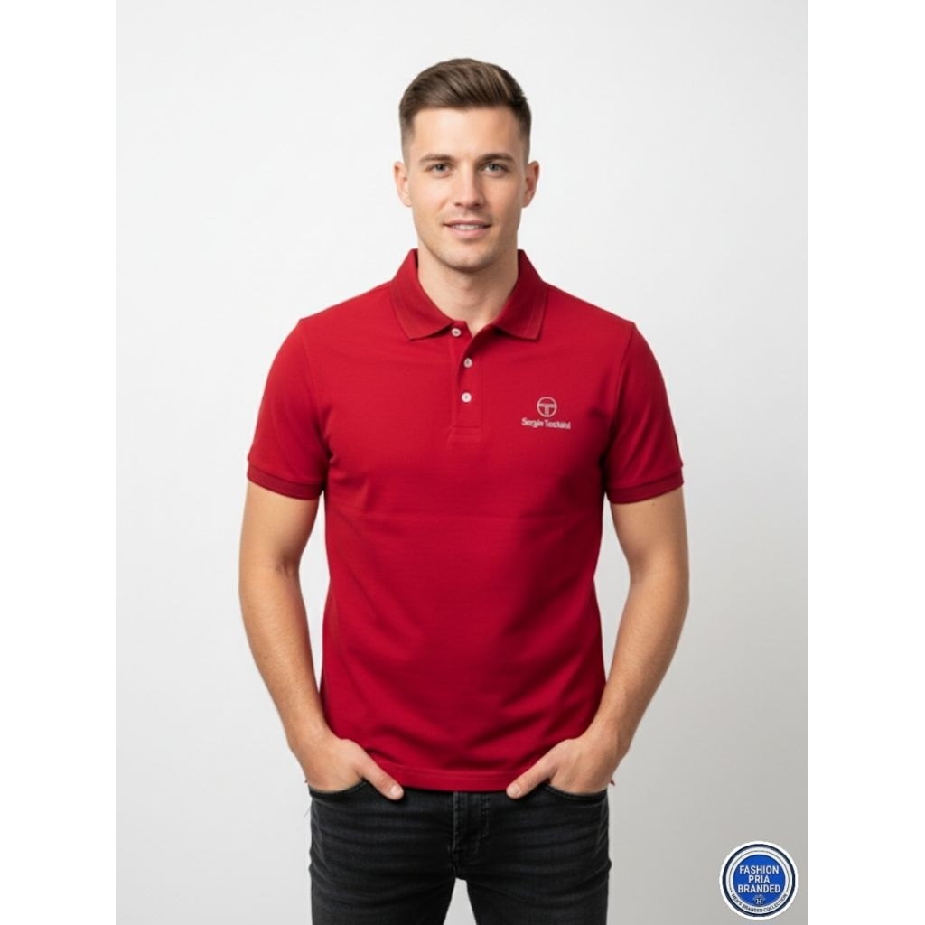 sergio tacchini polo shirt red