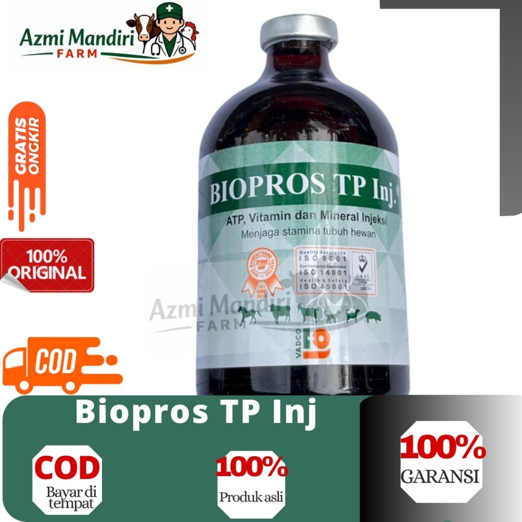 Biopros TP Inj 100 ml - Vadco ATP untuk hewan ternak