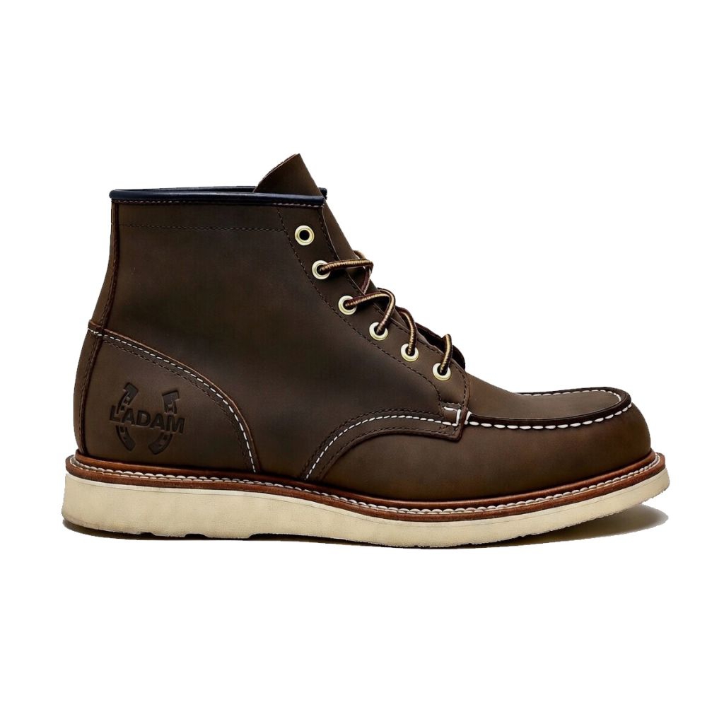 LADAM Heritage Sepatu Kulit Boot Clasik Moc Toe – Dark Brown