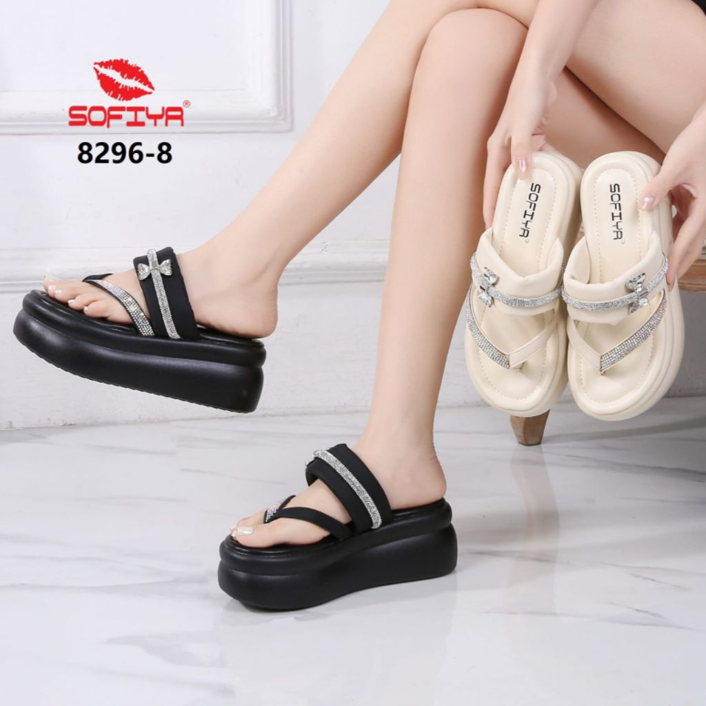 Sofiya 8296 Sendal Wedges Fashion Wanita Sandal Pesta Cewek Import