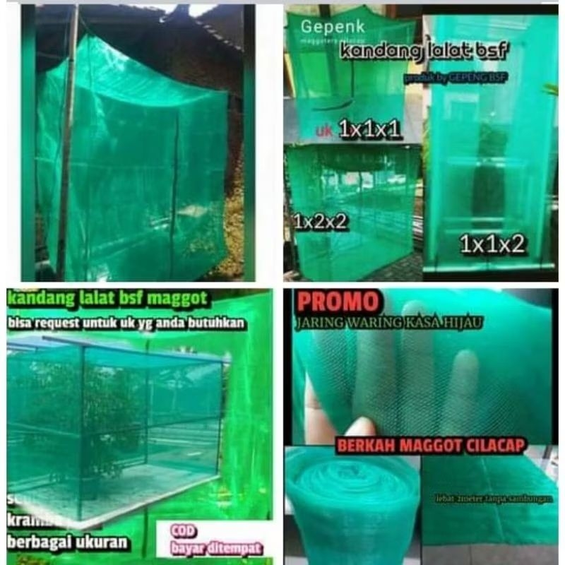 Kandang BSF Portable, Praktis, Lengkap Dengan Resleting Dan Tali Pengikat