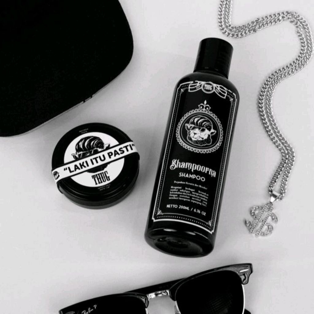 ThugClay/Shampoorna Shampoo Pelurus rambut extra keratin anti rontok ketombe