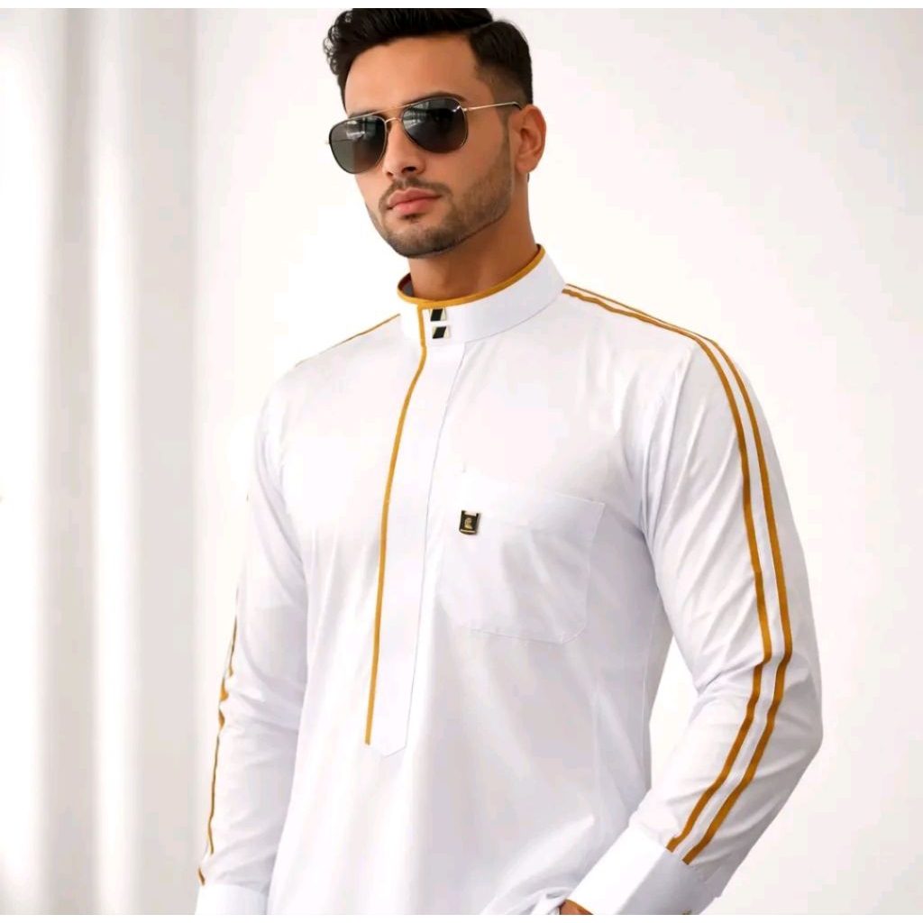 Elghazi [Saudi Dhoha Jubah 105] Jubah Polyester Poliester Saudi Korea / Gamis Mengkilat Terbaru Keki