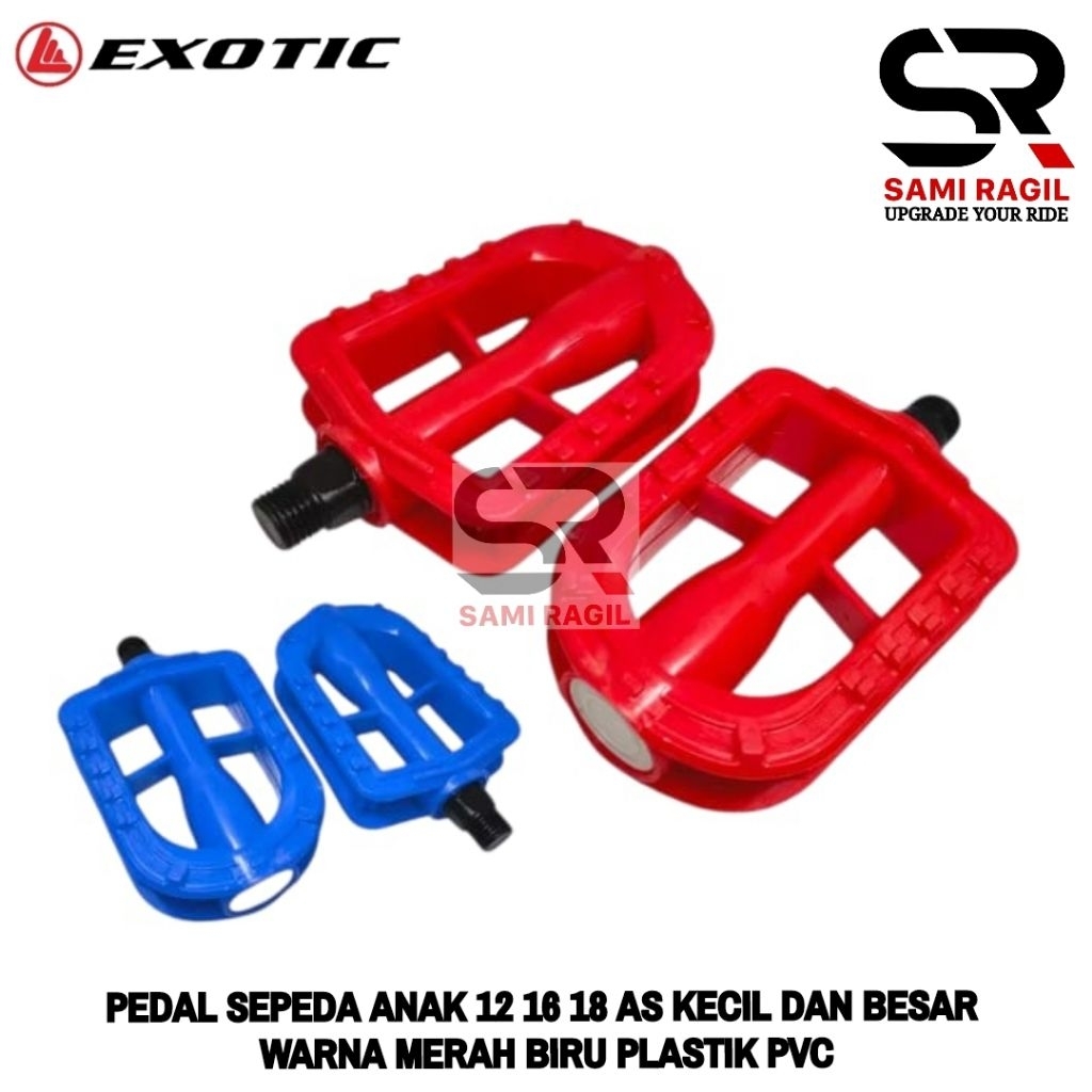 PEDAL SEPEDA ANAK 12 16 18 AS KECIL DAN BESAR BMX MINI SELI LIPAT WARNA MERAH BIRU HIJAU UNGU PLASTI