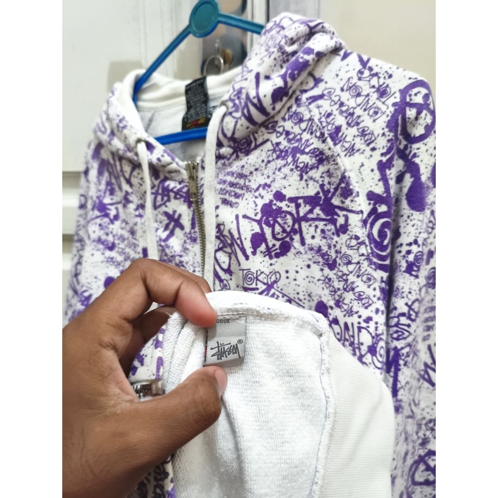 Hoodie jacket stussy vintage tahun 80s