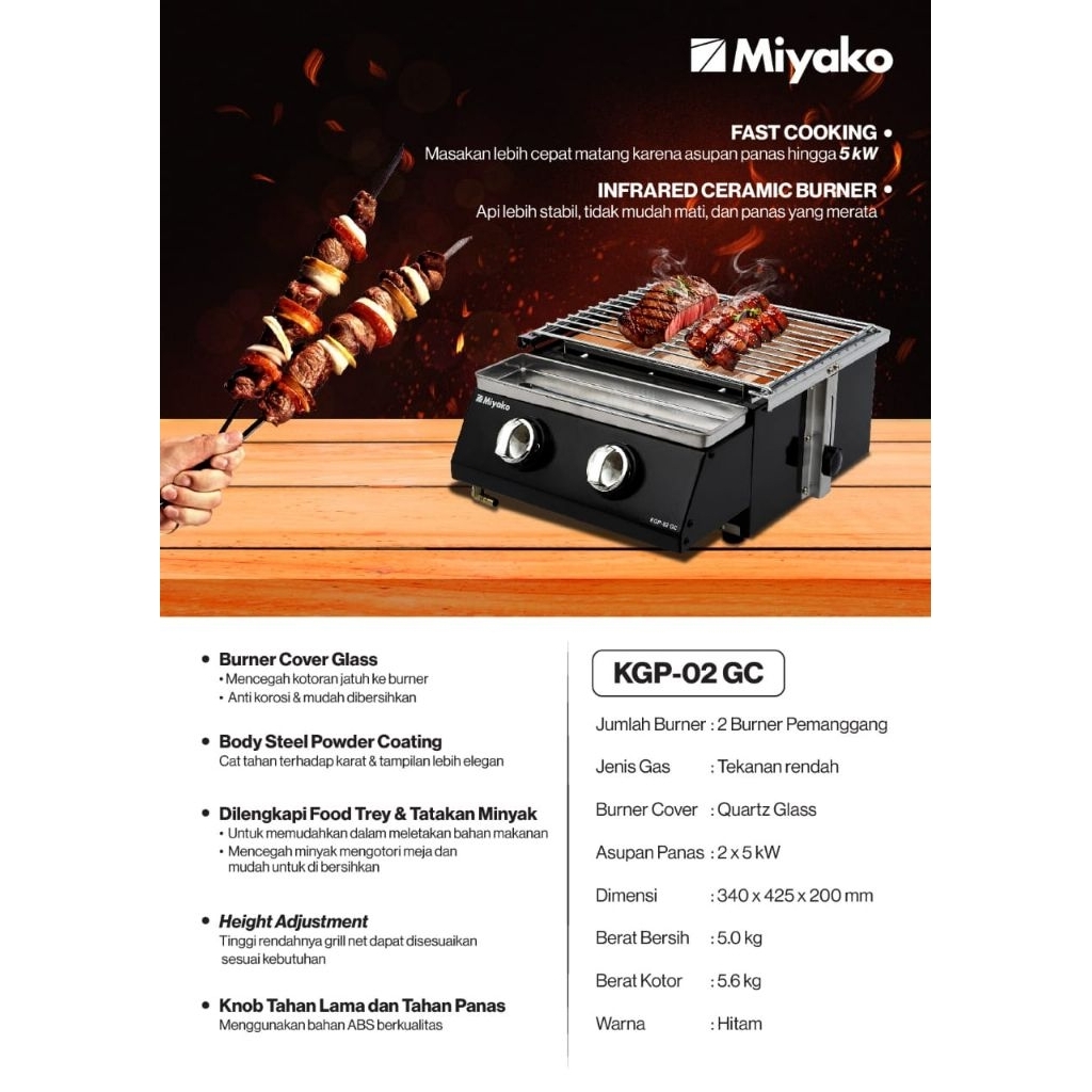 Miyako Kompor Panggang KGP 02 GC Grill