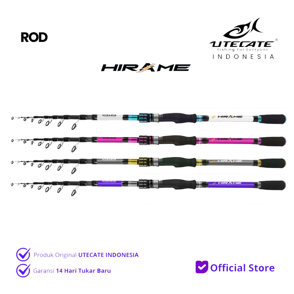 UTECATE Telescopic Carbon Hirame - Joran Pancing Carbon Sensitif Spinning